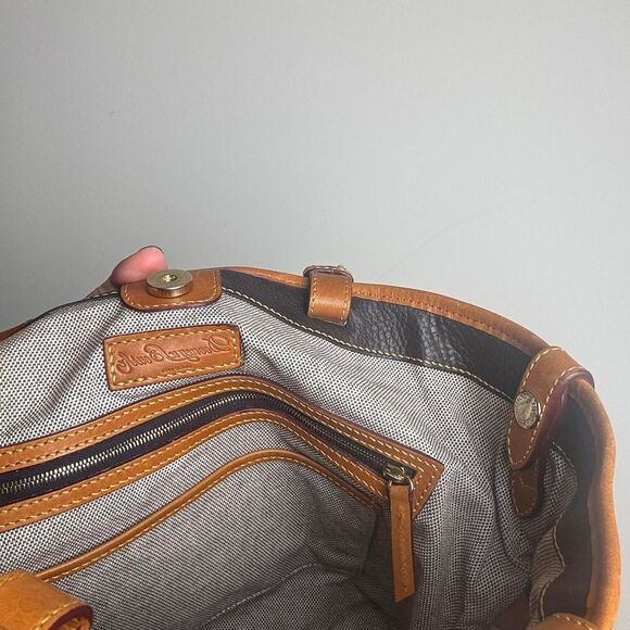 Dooney & Bourke Brown Leather Tote Shoulder Bag - Picture 7 of 7